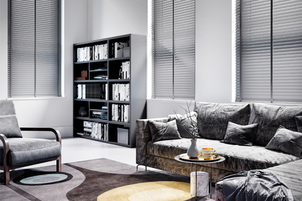 wooden blinds - kohl with slate tapes